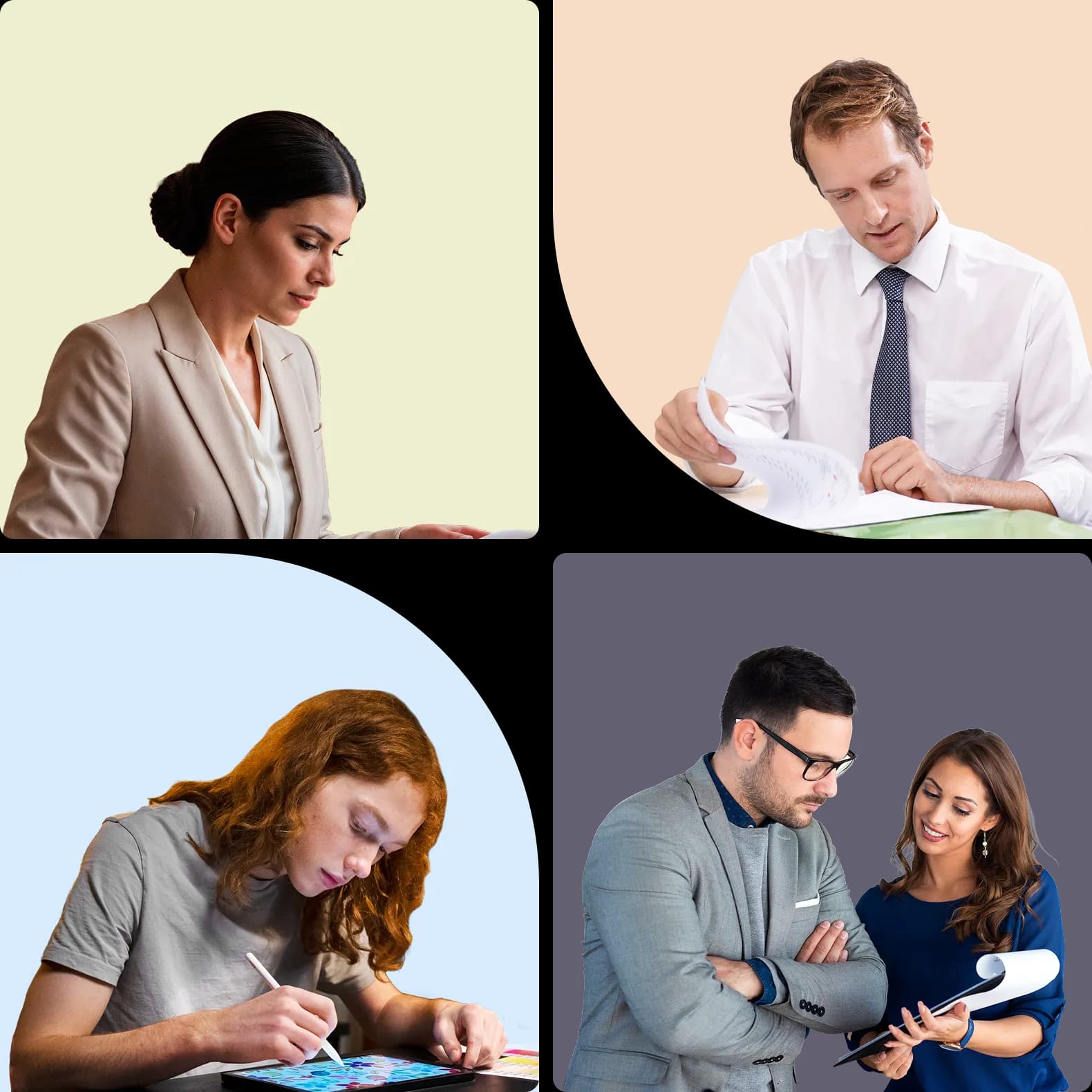 Property managers and finance professionals working